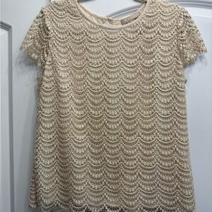 Banana Republic Cream Crocheted Lace Blouse Size 8P
